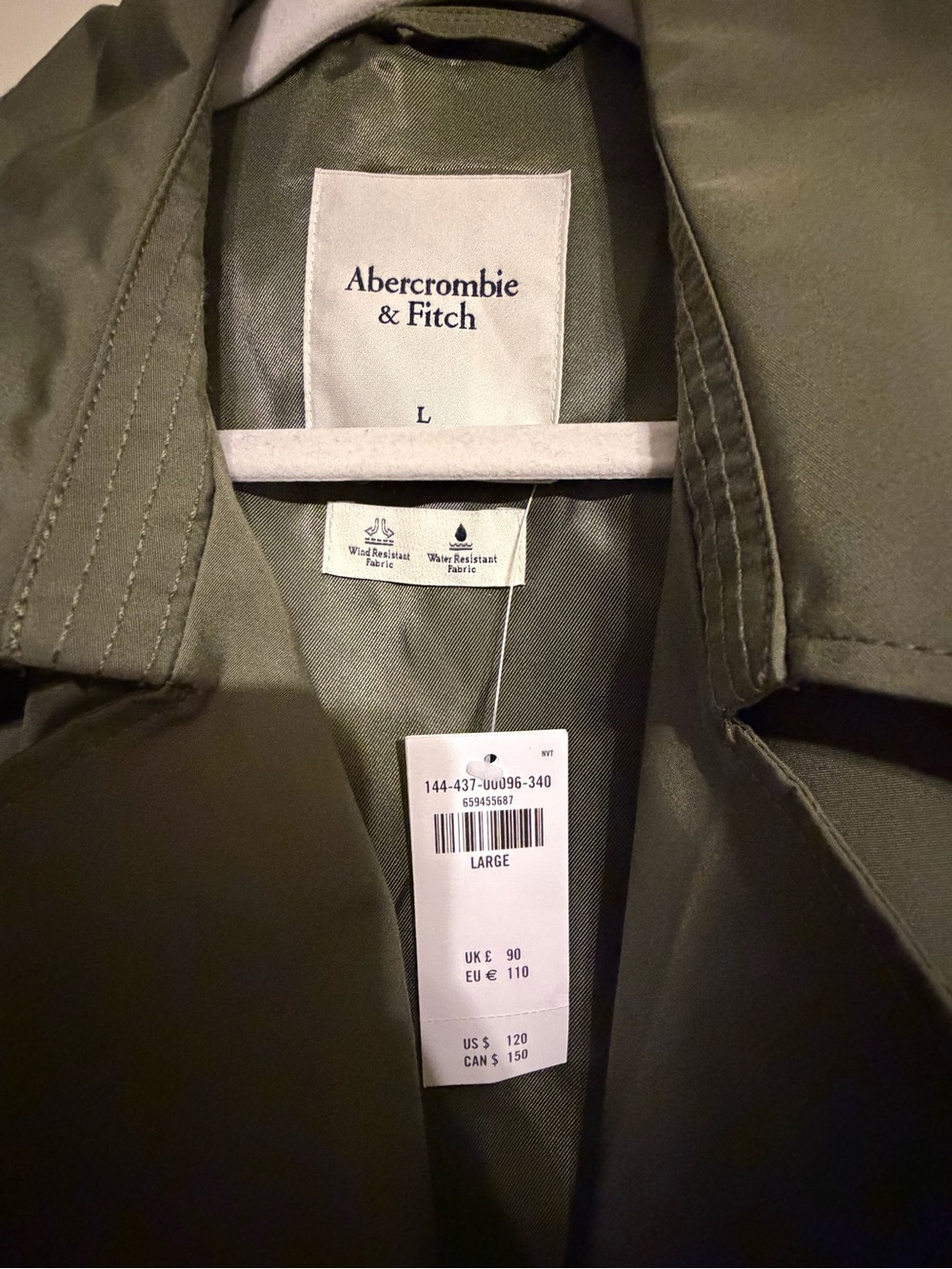 NWT Abercrombie Cropped Trench Coat - Picture 7 of 7